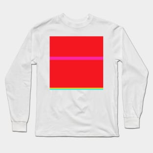 A tremendous miscellany of Red (Pigment), Barbie Pink, Metallic Yellow and Fluorescent Blue stripes. Long Sleeve T-Shirt